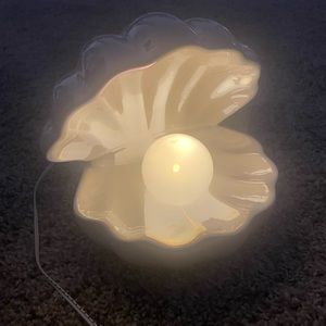 Oyster clam pearl lamp